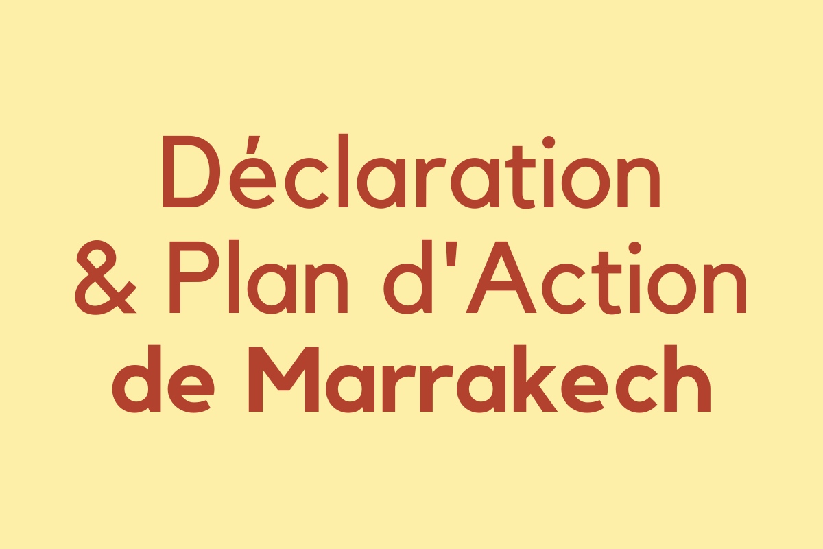 La Déclaration et le Plan d'action de Marrakech