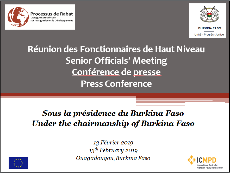 Conférence de presse: Réunion des Fonctionnaires de Haut Niveau, Burkina Faso, 12-13 février 2019